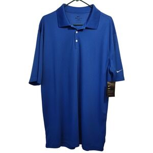 Nike Dri Fit Mens Golf Polo Shirt XL Tall Blue Short Sleeve Dry Technology NWT
